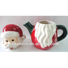 Haonai hot sales eco-friendly Christmas 3d ceramic teapot customized